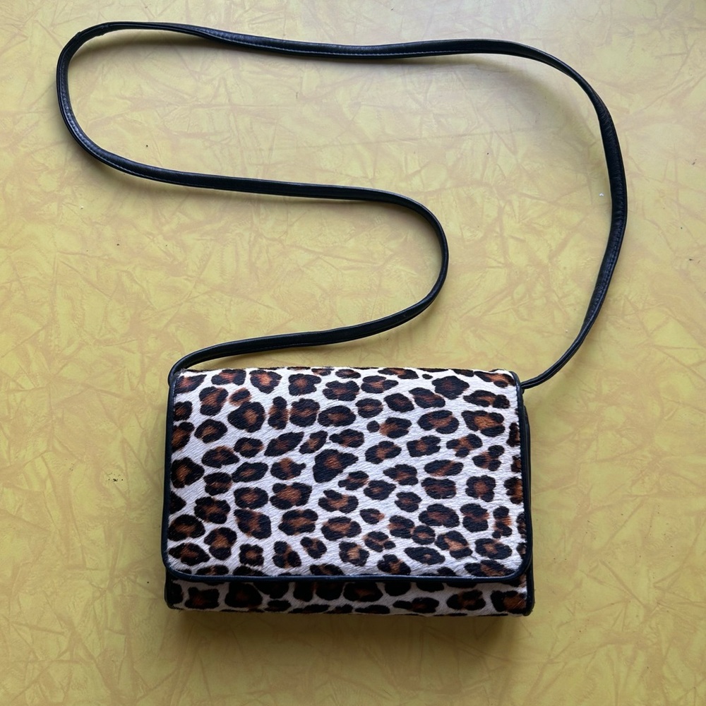 90's Leopard Print Pony Hair Purse
